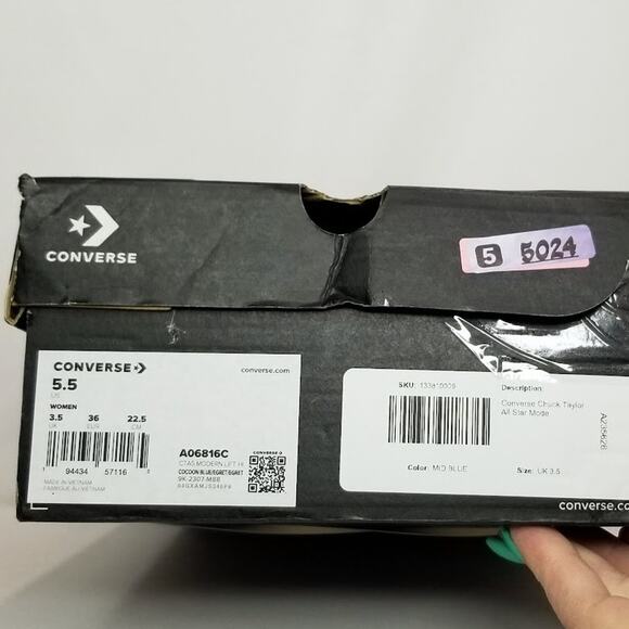 Converse Women CTAS Modern Lift Platform Suede Size 5.5 Mid Blue NWT - Picture 9 of 9